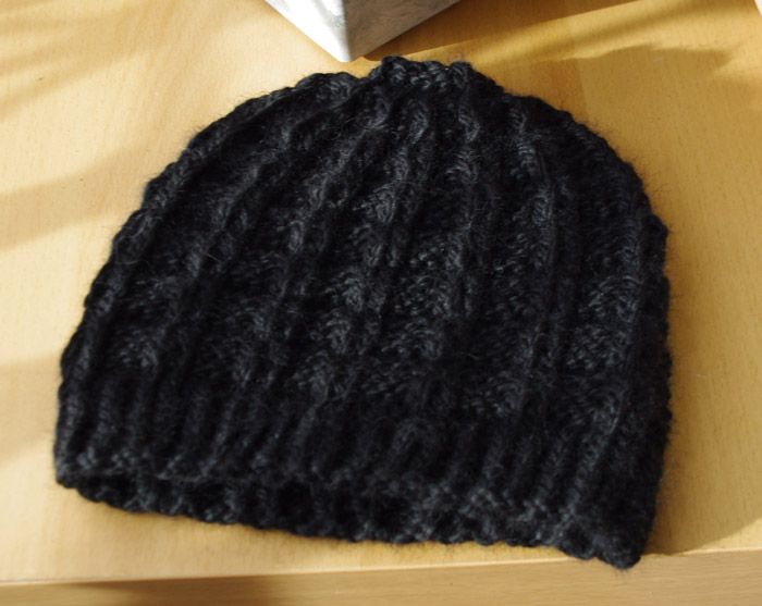 tricoter un bonnet en damier